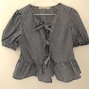 Liberty Love Gingham Black and White Blouse